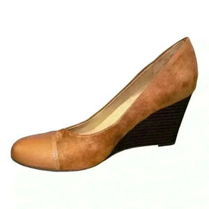 NWOB Giani Bernini Women's Brown Faux Suede Foam Slip-On Wedge Heel Shoes 6M